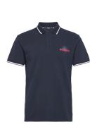 Compass Polo Pique Tops Polos Short-sleeved Navy Sebago