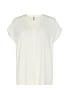 Sc-Marica Tops Blouses Short-sleeved White Soyaconcept