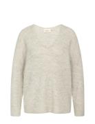 Jane V-Neck Pullover Tops Knitwear Jumpers Beige NORVIG