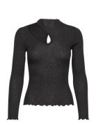 Wool T-Shirt Tops T-shirts & Tops Long-sleeved Black Rosemunde