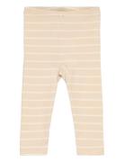 Leggings - Y/D Stripe Bottoms Leggings Beige Fixoni