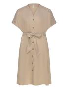 Carcaro S/S Linen Calf Shirt Dress Tlr Kort Kjole Cream ONLY Carmakoma