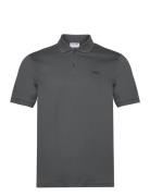 Smooth Cotton Slim Polo Tops Polos Short-sleeved Grey Calvin Klein