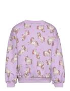 Sweatshirt Aop Unicorn Tops Sweat-shirts & Hoodies Sweat-shirts Purple...