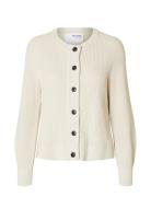 Slflola Ls Knit Cardigan Tops Knitwear Cardigans Cream Selected Femme