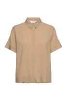 Srfreedom Ss Shirt Tops Shirts Short-sleeved Beige Soft Rebels