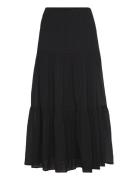 Maxi Cotton Skirt Langt Skjørt Black Gina Tricot