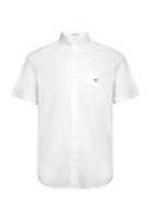 Reg Classic Poplin Ss Shirt Tops Shirts Short-sleeved White GANT