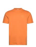 Photo Print Tee S/S Tops T-shirts Short-sleeved Orange Lindbergh