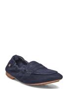 Th Suede Moccasin Mokasiner Lave Sko Navy Tommy Hilfiger