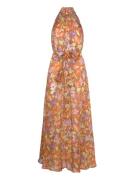 Cupro Halterneck Dress Maxikjole Festkjole Multi/patterned By Ti Mo