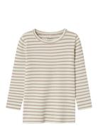 Nmnbani Ls Xsl Top Noos Tops T-shirts Long-sleeved T-shirts Beige Name...