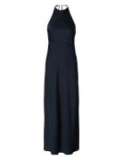 Slfannie Halterneck Maxi Dress D2 Maxikjole Festkjole Navy Selected Fe...