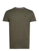 Uspa T-Shirt Arjun Men Tops T-shirts Short-sleeved Khaki Green U.S. Po...