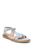 Sandals - Flat Flate Sandaler Blue ANGULUS