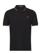 Twin Tipped Fp Shirt Tops Polos Short-sleeved Black Fred Perry