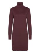 U6801, Milasz Rollneck Dress Knelang Kjole Burgundy Saint Tropez