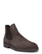 Slhblake Suede Chelsea Boot Noos Støvletter Chelsea Boot Brown Selecte...