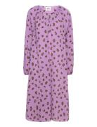 Bumpy Flower Bellini Dress Knelang Kjole Purple Mads Nørgaard