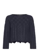 Vmginger 3/4 Boatneck Pullover Ga Tops Knitwear Jumpers Navy Vero Moda