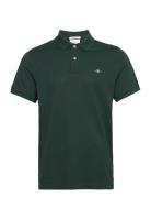 Reg Shield Ss Pique Polo Tops Polos Short-sleeved Green GANT