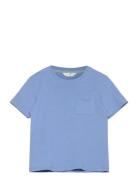 Essential Cotton-Blend T-Shirt Tops T-shirts Short-sleeved Blue Mango