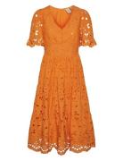 Yaskanikka 2/4 Midi Dress Knelang Kjole Orange YAS