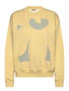 Leiot Unikko Placement Tops Sweat-shirts & Hoodies Sweat-shirts Yellow...