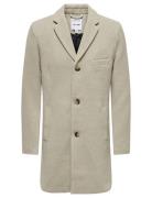 Onsjaylon Wool Coat Otw Noos Ullfrakk Frakk Beige ONLY & SONS