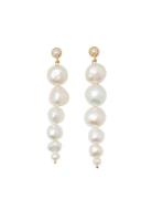 Drop Pearl Earrings Øredobber Smykker Gold Blue Billie