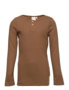 Noe Tröja Tops T-shirts Long-sleeved T-shirts Brown Ma-ia Family