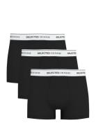 Slhliam 3-Pack Trunk Noos Boksershorts Black Selected Homme