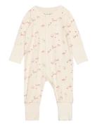 Jumpsuit Ls - Aop Langermet Bodysuit Cream CeLaVi