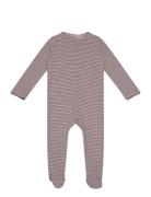 Striped Jersey Full Body W. Back Opening Langermet Bodysuit Blue Copen...