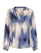 Kabeathe Blouse Tops Blouses Long-sleeved Blue Kaffe