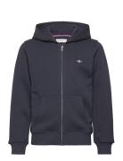 Shield Zip Hoodie Tops Sweat-shirts & Hoodies Hoodies Navy GANT