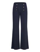 Stretch Jersey Wide-Leg Pant Bottoms Trousers Straight Leg Navy Lauren...