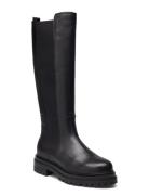 Biadarlene Chelsea Long Boot Leather Høye Støvletter Black Bianco