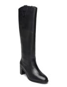 Carla Burnished Leather Ridingtk! Boot Høye Støvletter Black Lauren Ra...