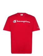 Ss Tee Sport T-shirts Short-sleeved Red Champion