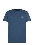 Hilfiger Stack Tee Tops T-shirts Short-sleeved Blue Tommy Hilfiger