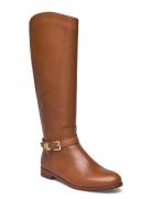 Brooke Burnished Leather Riding Boot Høye Støvletter Brown Lauren Ralp...