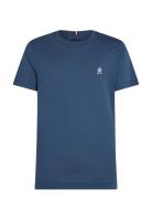 Monogram Imd Tee Tops T-shirts Short-sleeved Blue Tommy Hilfiger