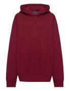 Fleece Hoodie Tops Sweat-shirts & Hoodies Hoodies Burgundy Ralph Laure...