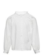 Gathered Cotton Blouse Tops Blouses & Tunics White Mango