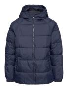 Hood Quilted Coat Fôret Jakke Navy Mango