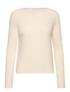 Boat Neck T-Shirt Tops T-shirts & Tops Long-sleeved Beige Mango