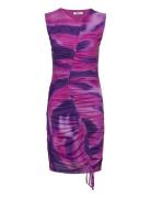 Mela Crinckle Dress Kort Kjole Purple Bzr