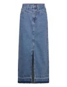 Long Denim Skirt Langt Skjørt Blue Mango