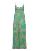 Open Back Printed Dress Maxikjole Festkjole Green Mango